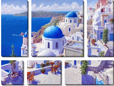 Модульная картина Санторини №38