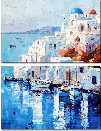 Модульная картина Санторини №40