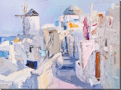 Картина маслом Санторини №43