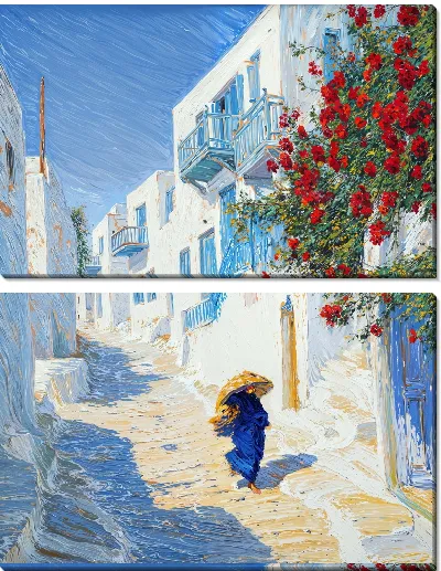 Модульная картина Санторини №56
