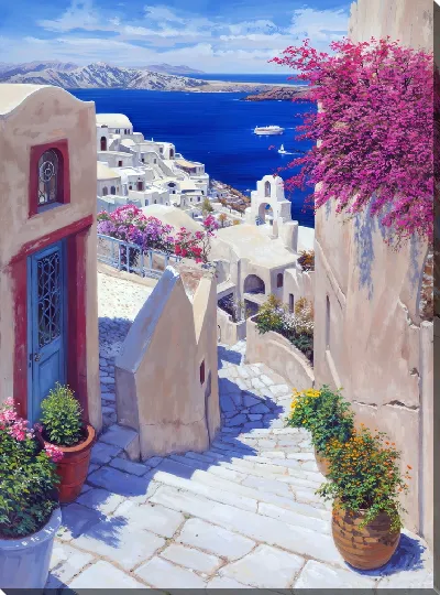 Картина маслом Санторини №59