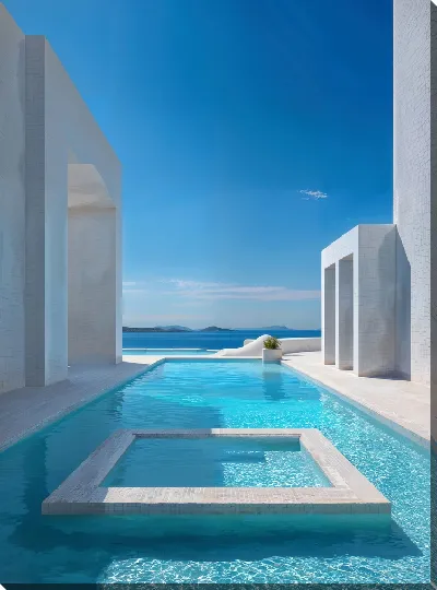 Картина маслом Санторини №61