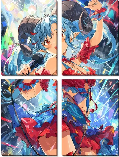 Модульная картина Аниме девушка №7