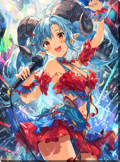 Картина маслом Аниме девушка №7