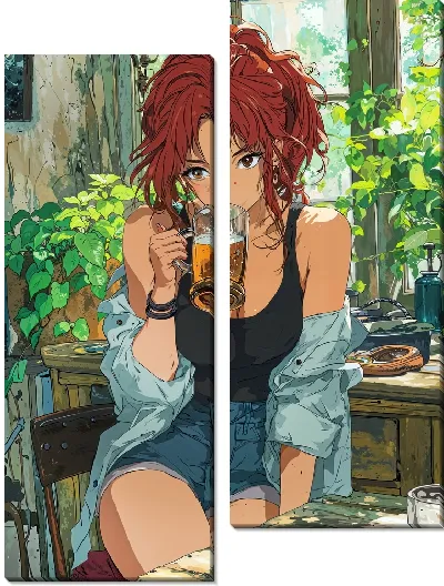Модульная картина Аниме девушка №10