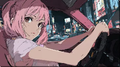 Картина маслом Аниме девушка №11