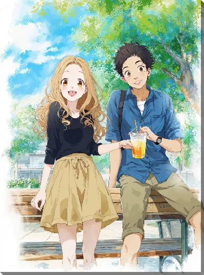 Картина маслом Аниме девушка и парень №14