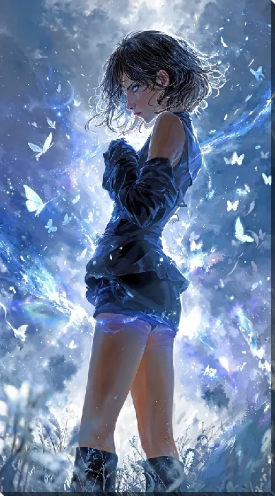 Картина маслом Аниме девушка №15