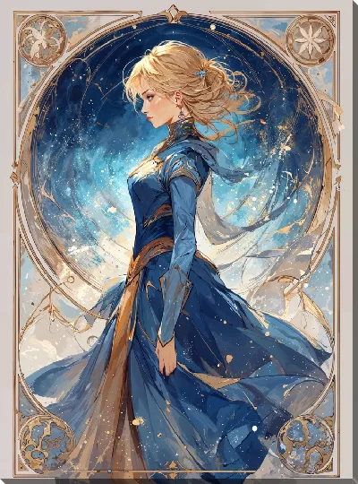 Картина маслом Аниме девушка №16