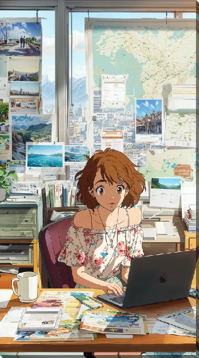 Картина маслом Аниме девушка №17