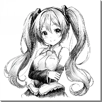 Картина маслом Аниме девушка №22