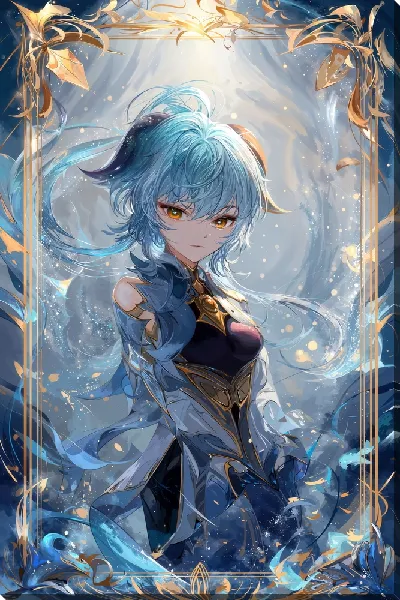 Картина маслом Аниме девушка №25