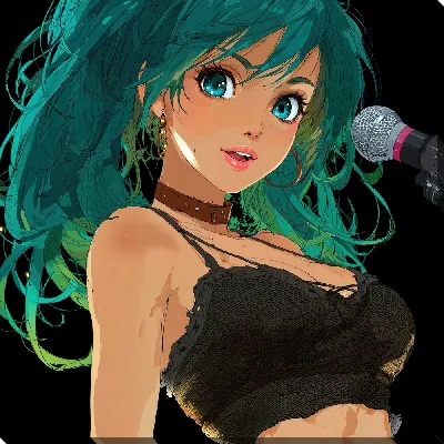 Картина маслом Аниме девушка №26