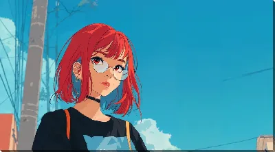 Картина маслом Аниме девушка №27