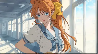 Картина маслом Аниме девушка №30