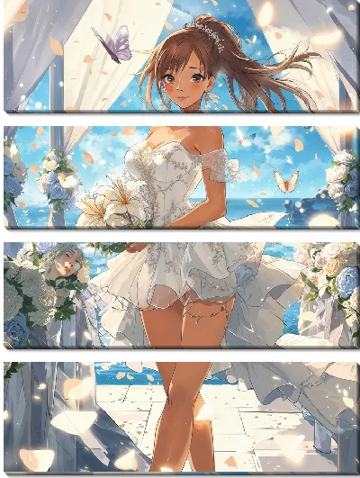 Модульная картина Аниме девушка №33