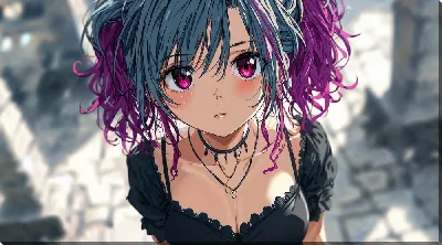 Картина маслом Аниме девушка №34