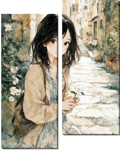 Модульная картина Аниме девушка №36
