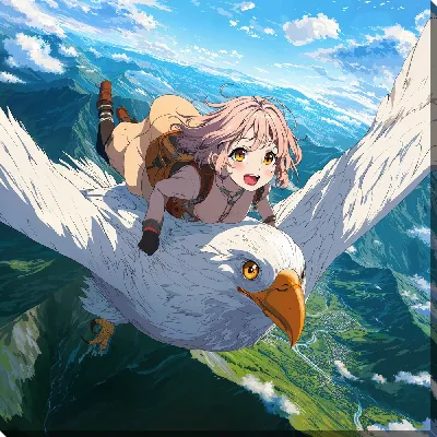 Картина маслом Аниме девушка №39