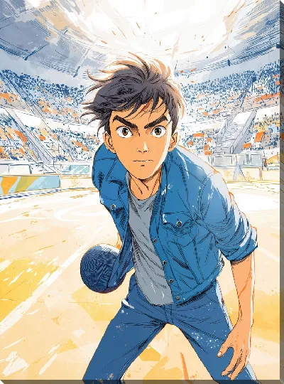 Картина маслом Аниме парень №40