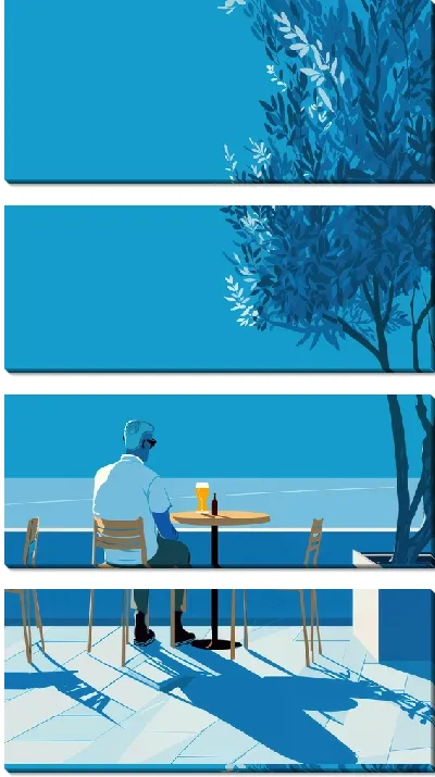 Модульная картина Летнее кафе №1