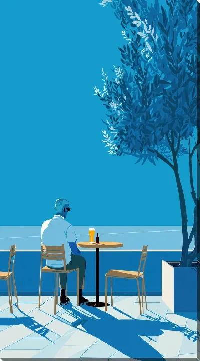 Картина маслом Летнее кафе №1