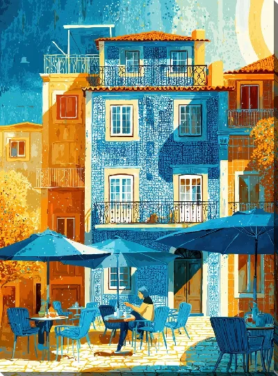 Картина маслом Летнее кафе №2