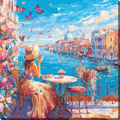 Картина маслом Венецианское кафе