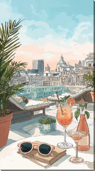 Картина маслом Летнее кафе №4