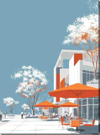 Картина маслом Летнее кафе №5