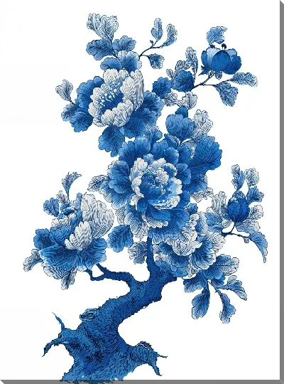 Картина маслом Сине белое №5