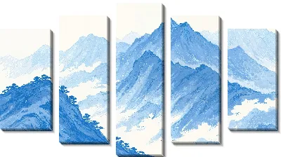 Модульная картина Сине белое №6