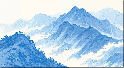 Картина маслом Сине белое №6