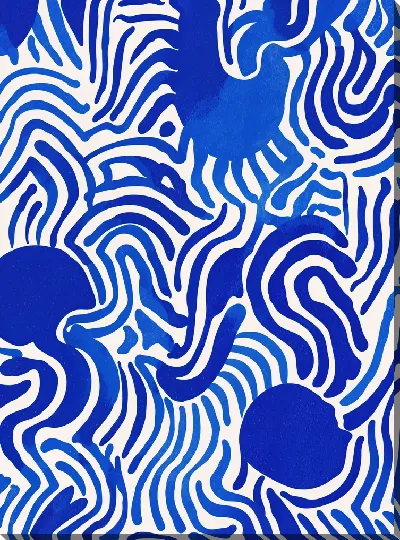 Картина маслом Сине белое №10