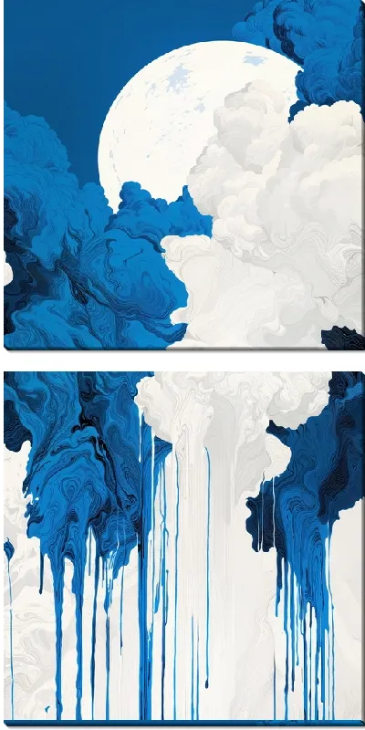 Модульная картина Сине белое №11