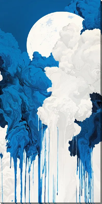 Картина маслом Сине белое №11