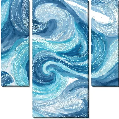 Модульная картина Сине белое №12