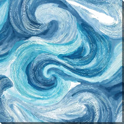 Картина маслом Сине белое №12