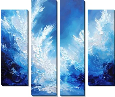 Модульная картина Сине белое №13