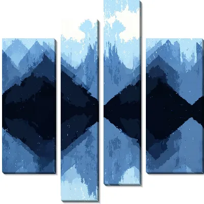 Модульная картина Сине белое №18
