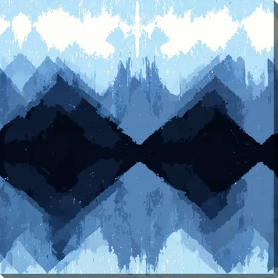 Картина маслом Сине белое №18