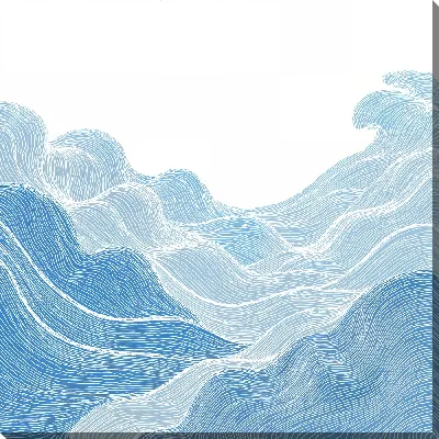 Картина маслом Сине белое №19