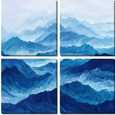 Модульная картина Сине белое №20