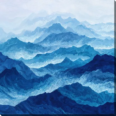 Картина маслом Сине белое №20