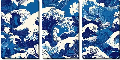 Модульная картина Сине белое №22