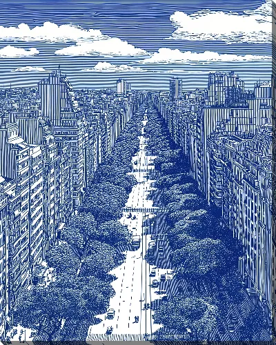 Картина маслом Сине белое №28