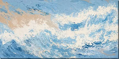 Картина маслом Сине белое №32