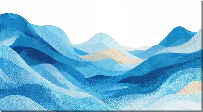 Картина маслом Сине белое №34