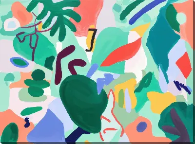 Картина маслом Зеленая абстракция №1