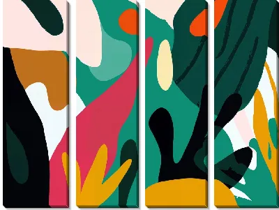 Модульная картина Зеленая абстракция №4